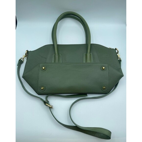 J. W. Hulme "SKYE" Glazed Pebble Grain Leather Satchel - Olive Green - Picture 6 of 16